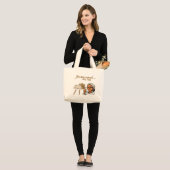 Jesus and My Tea ラージトートバッグ (正面(モデル))