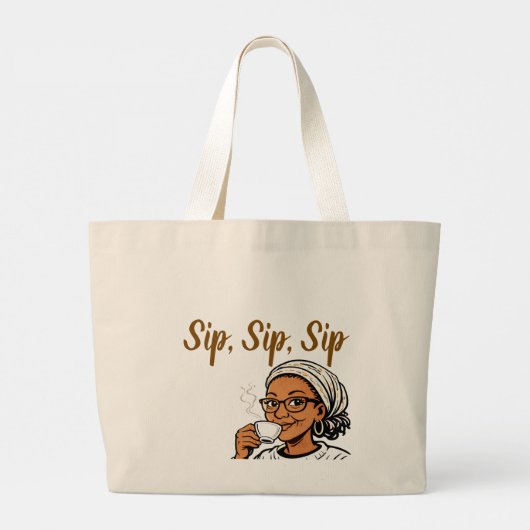 Jesus and My Tea ラージトートバッグ (裏面)