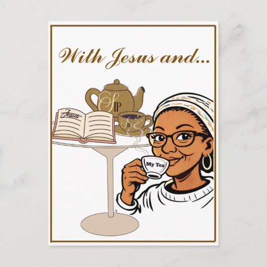 Jesus and My Tea Stationery ポストカード (正面)