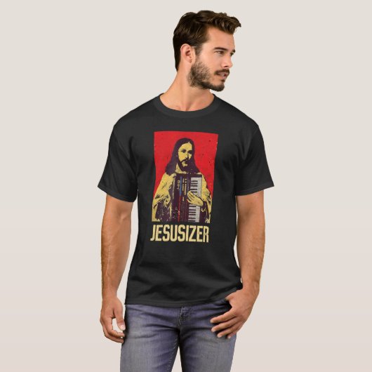 Jesus and Synthesizer  Techno Tシャツ (正面フル)