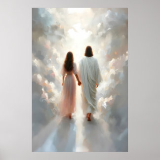 Jesus and Woman Jesus Holding Hands Woman Jesus ポスター