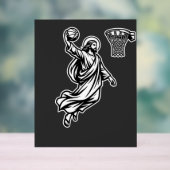 Jesus Basketball Dunk - Sports Satire アクリルサイン (ニュートラル)
