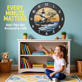 Jesus Be Still Coastal Lighthouse ラージ壁時計