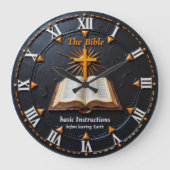 Jesus Bible Roman Numeral Instructions ラージ壁時計 (正面)