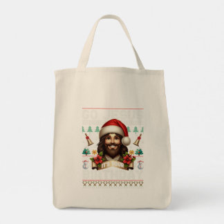 Jesus Birthday Ugly Sweater Knitting Religious トートバッグ