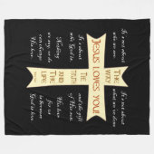 Jesus Blanket- Black フリースブランケット (正面(横))