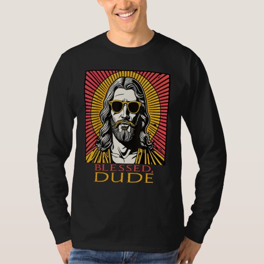 Jesus Blessed Dude Funny and Cool Tシャツ (正面)