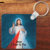 Jesus Blessing Divine Mercy Catholic Verse キーホルダー (裏面)