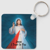 Jesus Blessing Divine Mercy Catholic Verse キーホルダー (裏面)