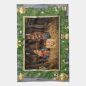 Jesus born manger キッチンタオル (縦)