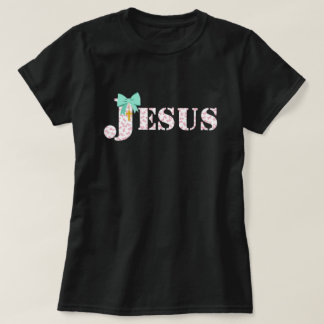 Jesus Bow Christian T-Shirt | Pink Coquette Faith Tシャツ