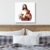 Jesus Bread Wine Vintage Engraving Tee 2 キャンバスプリント (インサイチュ (寝室))