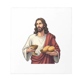 Jesus Bread Wine Vintage Engraving Tee 2 ノートパッド