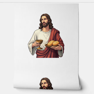Jesus Bread Wine Vintage Engraving Tee 2 壁紙