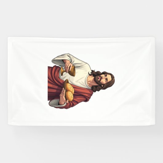 Jesus Bread Wine Vintage Engraving Tee 2 横断幕 (横)
