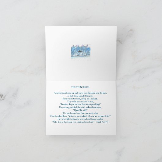 Jesus Calms the Sea サンキューカード (内部)