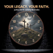 Jesus Calvary Hill Crosses ラージ壁時計