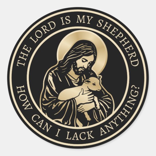 Jesus Caring Shepherd ラウンドシール (正面)