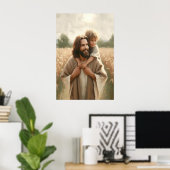 Jesus Carrying Child Jesus and Baby Painting Chris ポスター (ホームオフィス)