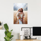 Jesus Carrying Little Girl Jesus and Children Jesu ポスター (ホームオフィス)