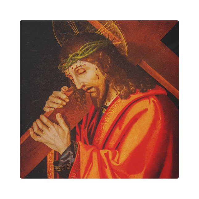 Jesus carrying the cross メタルプリント (正面)