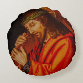 Jesus carrying the cross pillow ラウンドクッション (裏面)