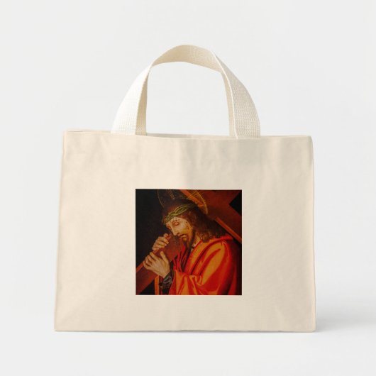 Jesus carrying the cross tote bag ミニトートバッグ (正面)