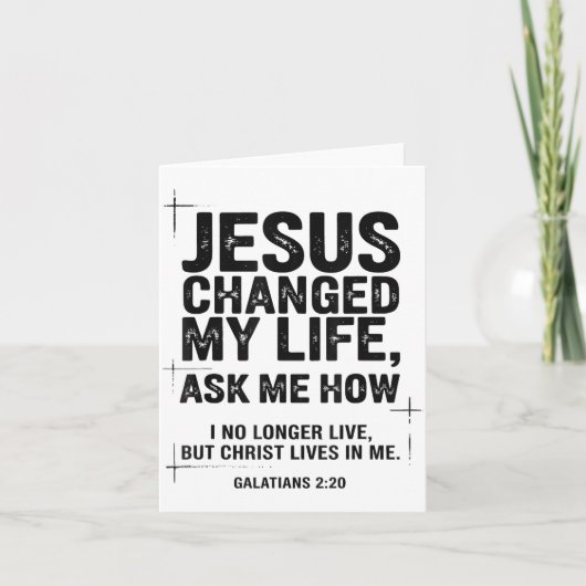 Jesus Changed My Life Ask Me How Christian Bible V カード (正面)