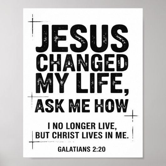 Jesus Changed My Life Ask Me How Christian Bible V ポスター (正面)