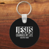 Jesus Changed My Life Ask Me How Jesus  キーホルダー (正面)