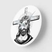 Jesus Christ ラウンド壁時計 (傾斜)