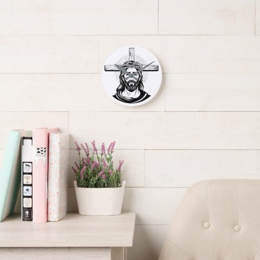 Jesus Christ ラウンド壁時計 (読書スペース)