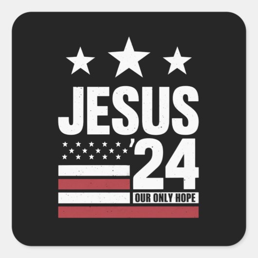 Jesus Christ 2024米国大統領選挙Political スクエアシール (正面)