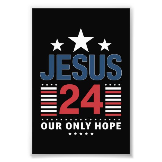 Jesus Christ 2024米国大統領選挙Political フォトプリント (正面)