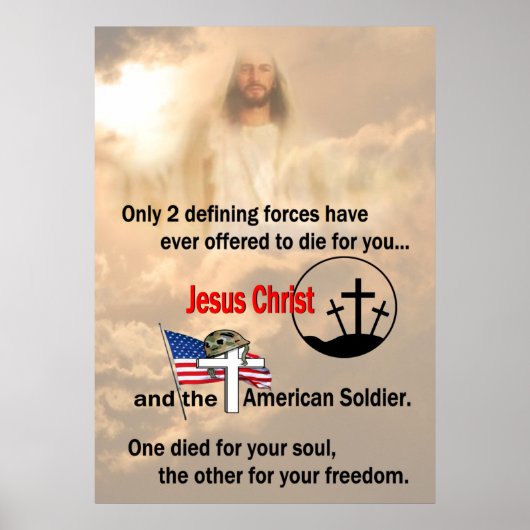 Jesus Christ & American Soldier 24" X 33.6"以下 ポスター (正面)
