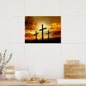 Jesus Christ Blessed Virgin Mary Dove Calvery ポスター (キッチン)