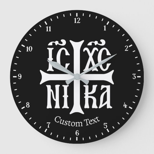 Jesus Christ Conquers Emblem Wall Clock ラージ壁時計 (正面)