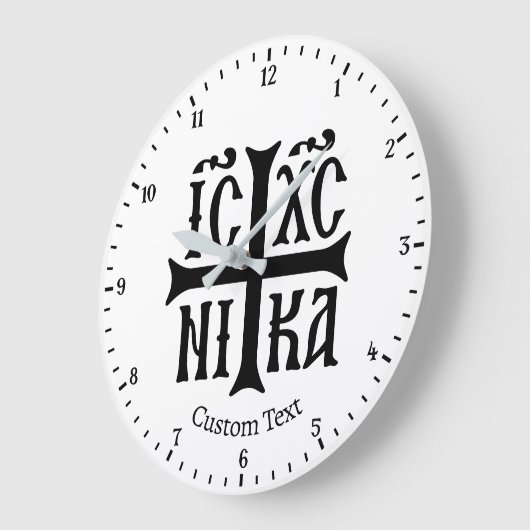 Jesus Christ Conquers Emblem Wall Clock ラージ壁時計 (傾斜)