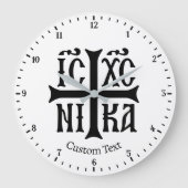 Jesus Christ Conquers Emblem Wall Clock ラージ壁時計 (正面)