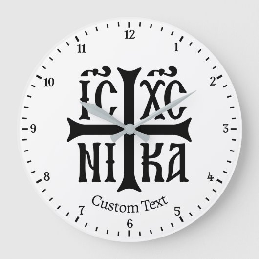 Jesus Christ Conquers Emblem Wall Clock ラージ壁時計 (正面)