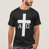 Jesus Christ Cross Alpha Omega Christianity Bible  Tシャツ (正面)