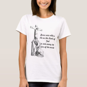 Jesus Christ Crucifixion cross Bible quotes  Tシャツ