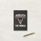 Jesus Christ Deadlifting ポストイット (デスク上)