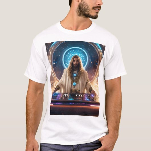 Jesus Christ DJスタイルTシャツ Tシャツ (正面)