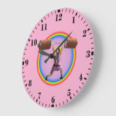 Jesus Christ doing the Clean and Jerk ラージ壁時計 (傾斜)