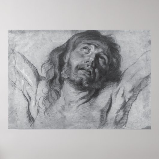 Jesus Christ Drawing Anthony van Dyck ポスター (正面)