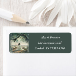 Jesus Christ Easter Religious Watercolor ラベル