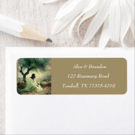 Jesus Christ Easter Religious Watercolor ラベル