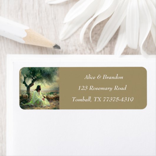 Jesus Christ Easter Religious Watercolor ラベル (インサイチュ)