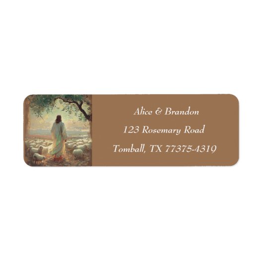 Jesus Christ Easter Religious Watercolor ラベル (正面)